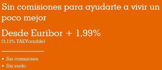 las condiciones de la nueva hipoteca naranja de ing direct