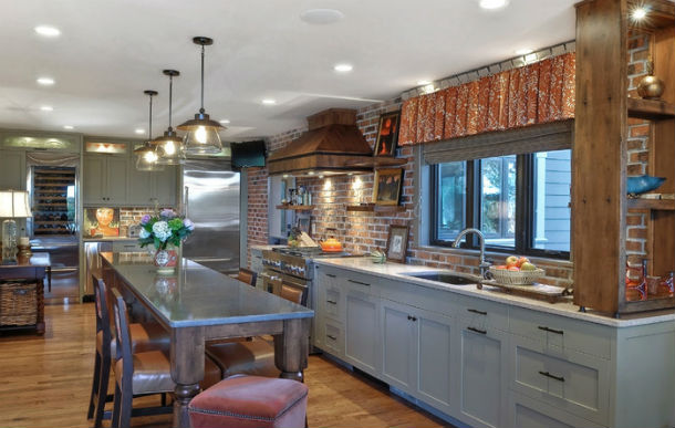 Cómo sacar el máximo partido a una pared de ladrillo en la cocina