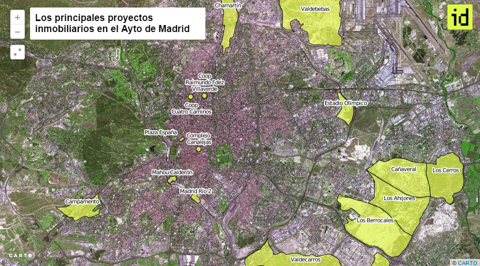 Mapa de los enredos urbanísticos de Carmena