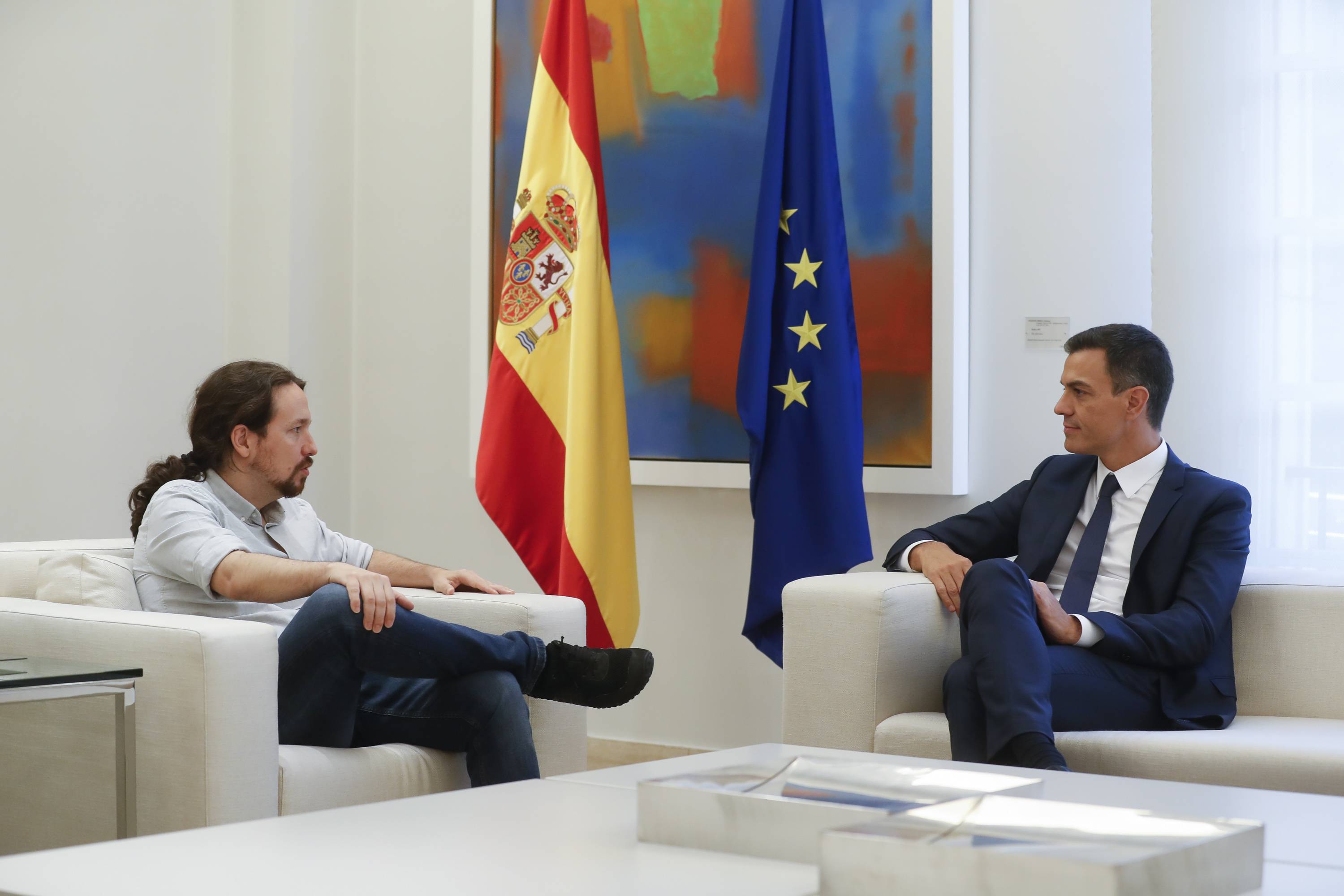 Pablo Iglesias y Pedro Sánchez en un encuentro en septiembre de 2018 / Gtres