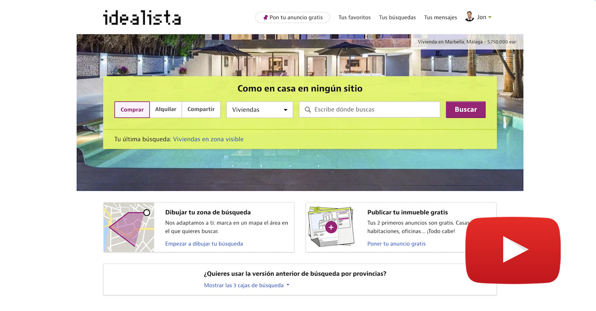 idealista cambia su 'home'