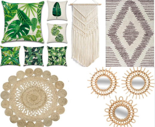 Cojines, alfombras y espejos para completar la decoración