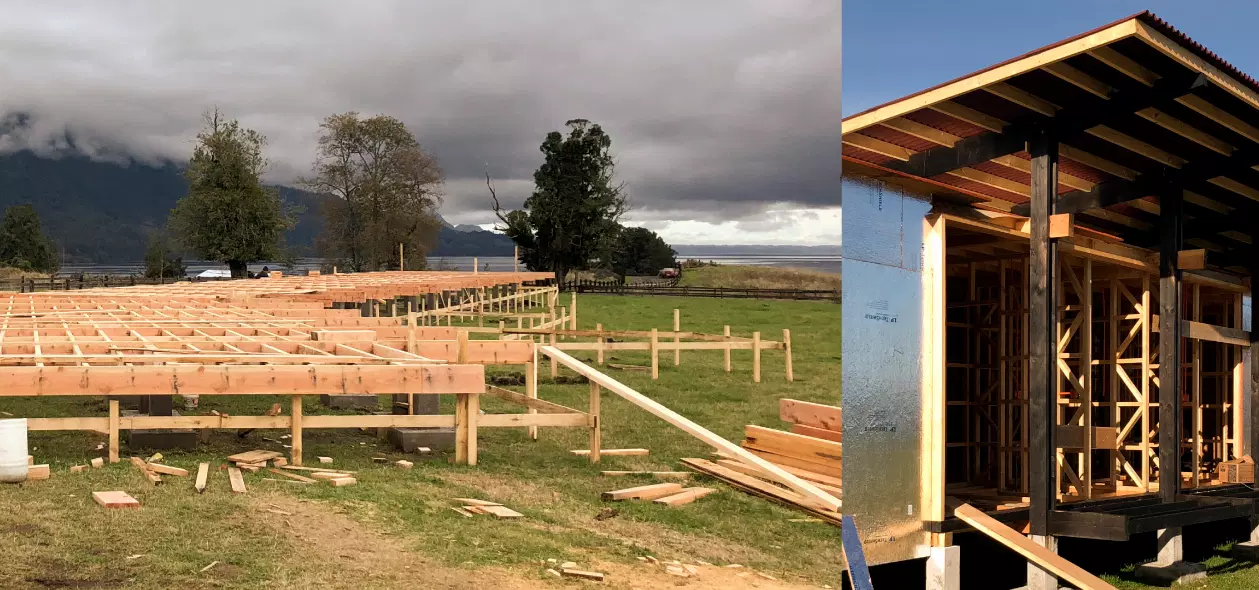 Fabricada de madera y con materiales locales