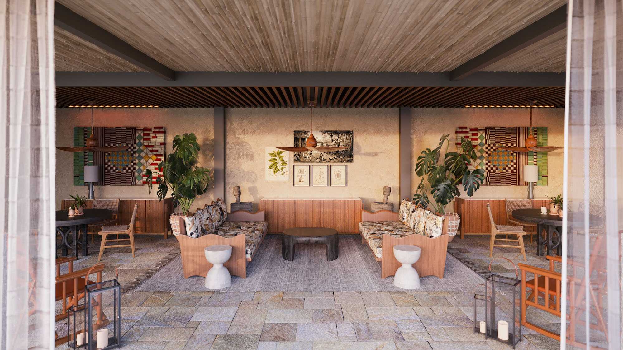 Una decoración basada en fibras naturales y colores neutros