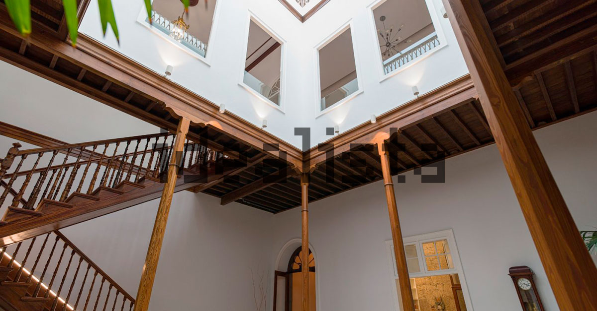 Detalle del patio interior, típico de las construcciones clásicas de Canarias