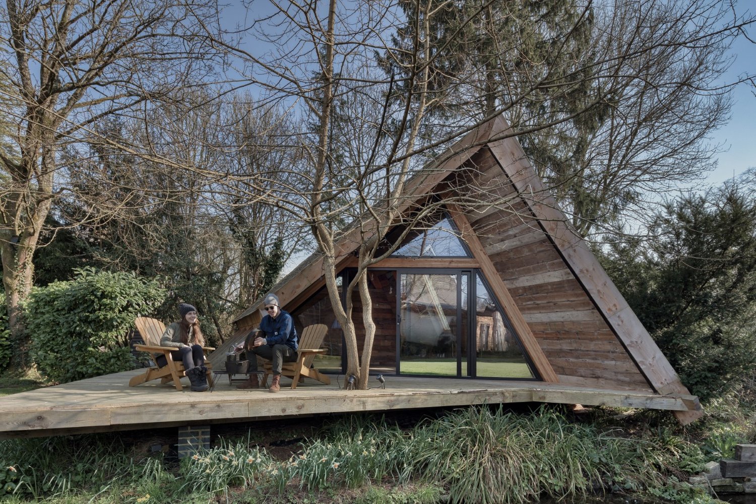 Fachada con terraza Climber´s Cabin