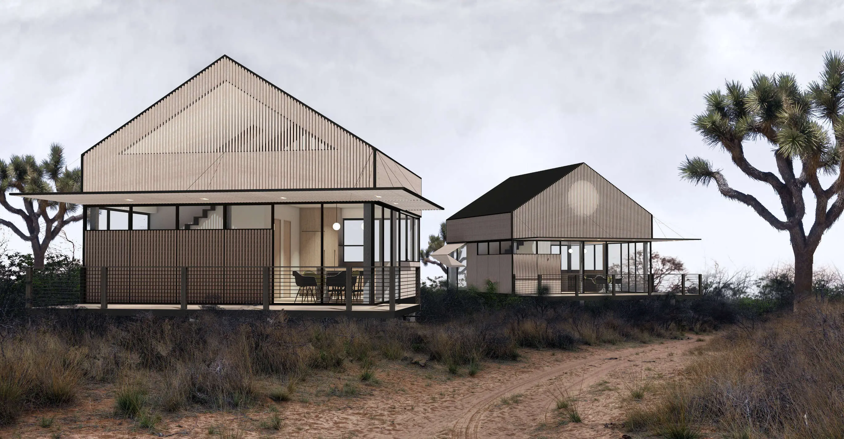 La versatilidad de estas casas prefabricadas permite realizar dos alturas, con una buhardilla cubierta a dos aguas
