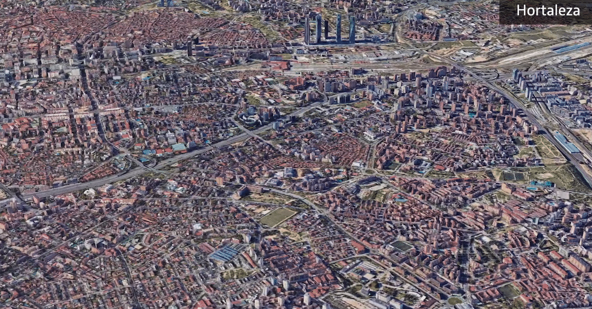 Imagen aérea de Hortaleza (Madrid)