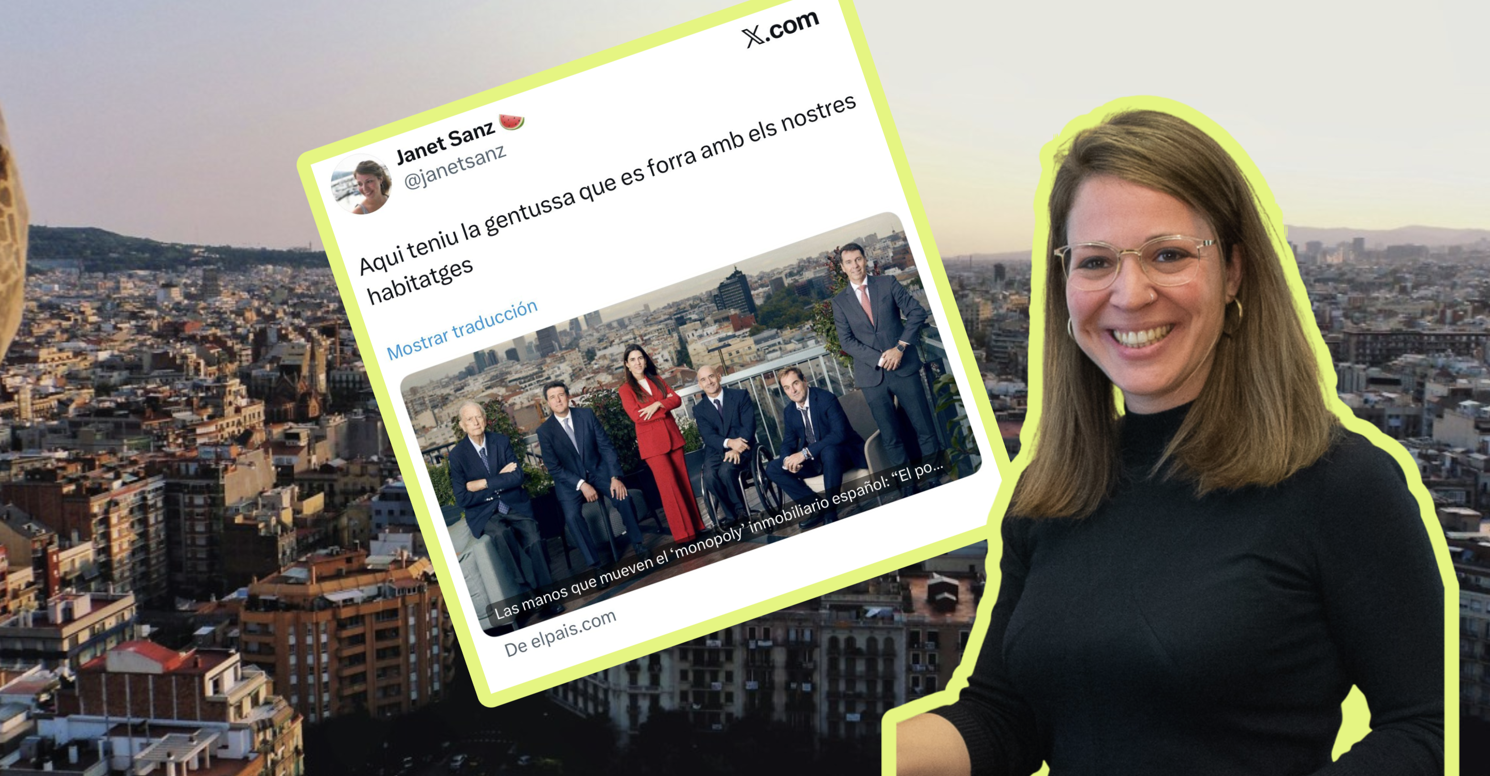 Janet Sanz, la mano derecha de Colau, llama “gentuza” a los pesos pesados inmobiliarios