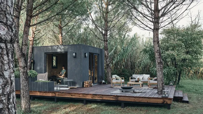 Casa prefabricada de madera con aislante térmico 