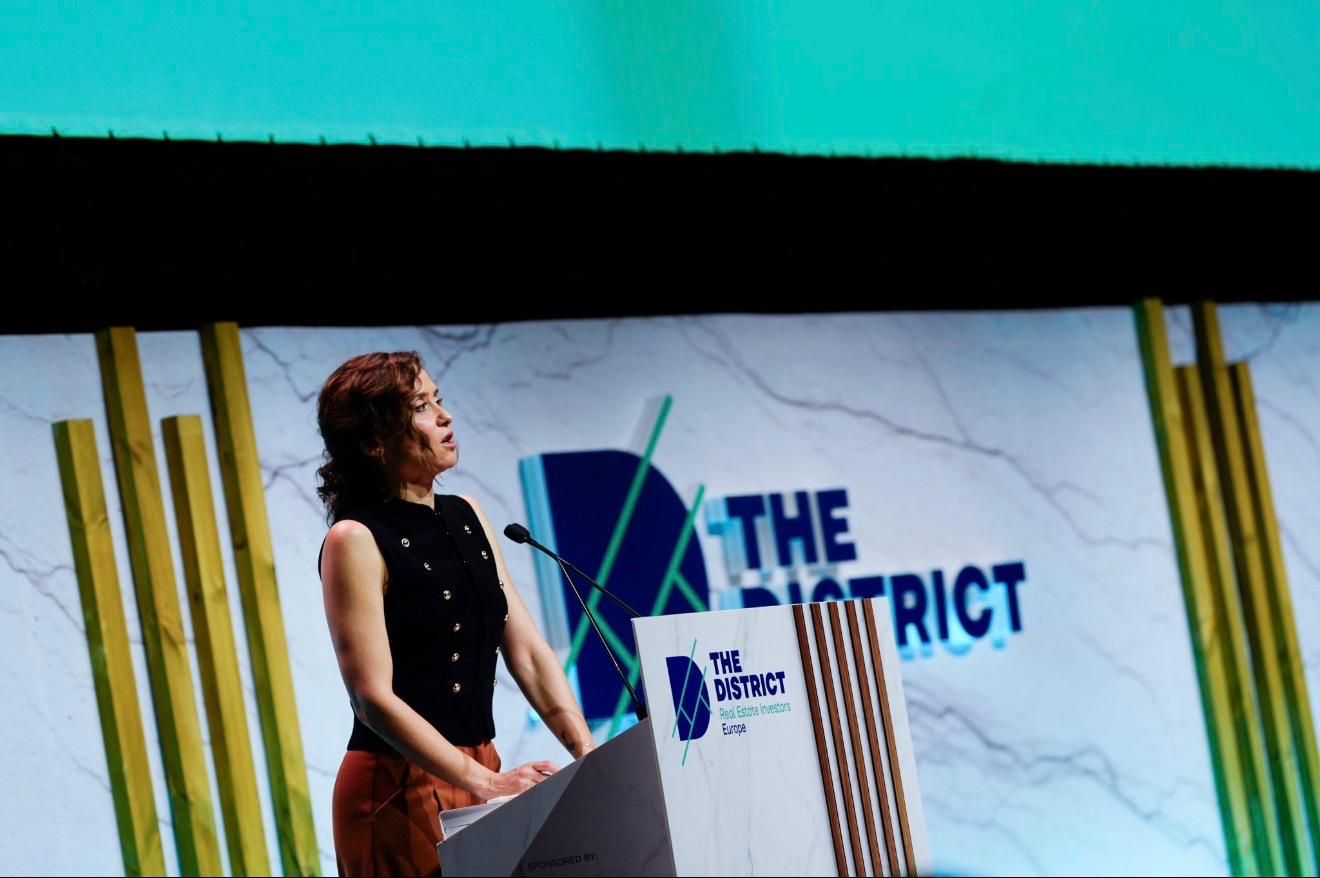 La presidenta de la Comunidad de Madrid, Isabel Díaz Ayuso, durante la inauguración de The District