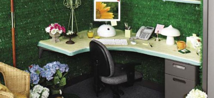 Oficina decorada al estilo verde 