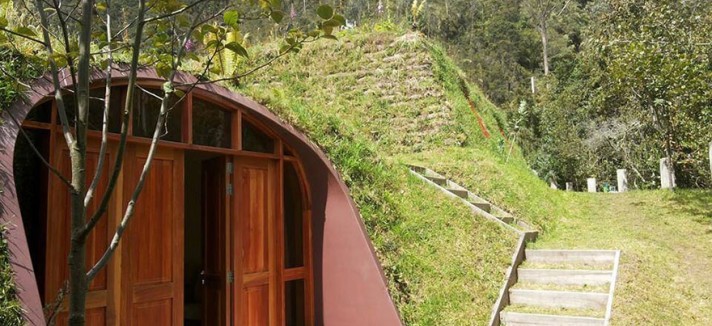 Entrada de la vivienda ecológica