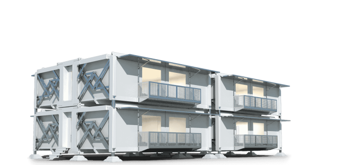 Casas modulares apiladas