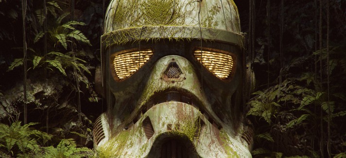 El casco de un soldado imperial de Star Wars
