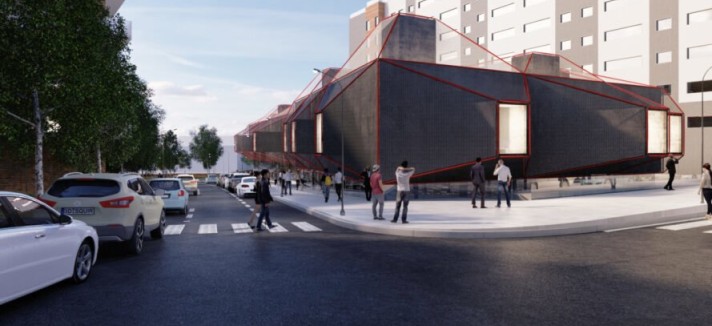 El lado este del edificio contará con un huerto urbano