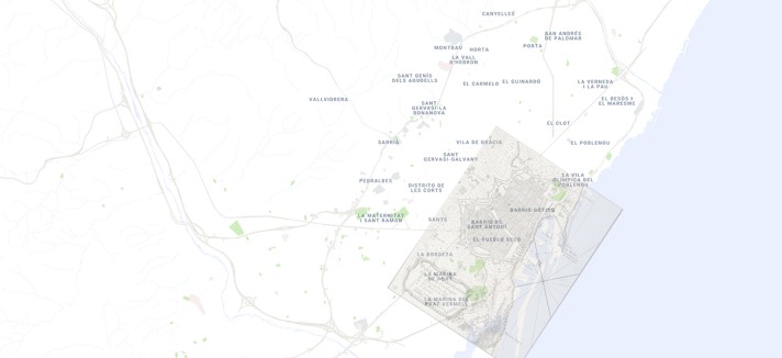 Mapa antiguo de Barcelona