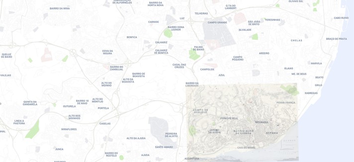 Mapa antiguo de Lisboa
