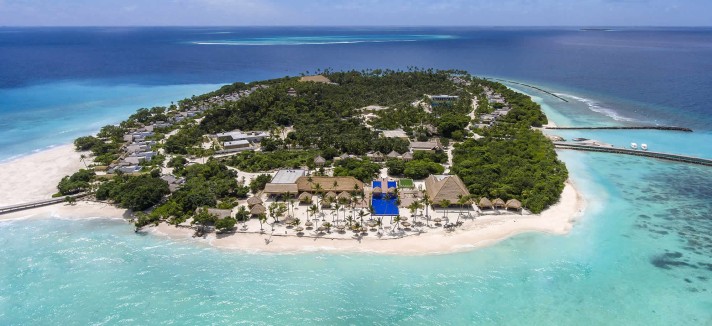 El resort está rodeado de 1,5 km de playa