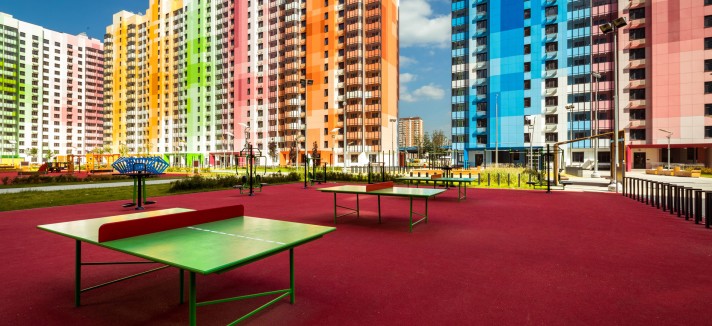 Con mesas de ping pong