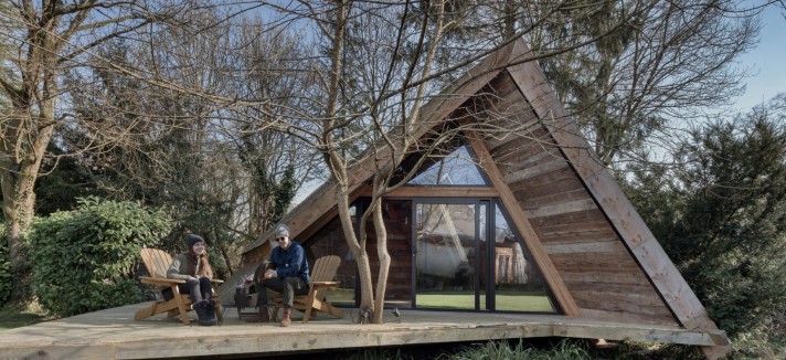Fachada con terraza Climber´s Cabin