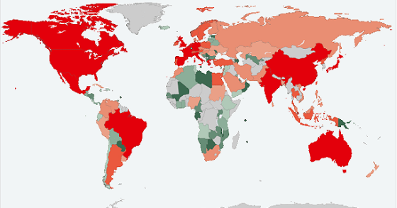 Imagen del día: mapa de la deuda pública mundial