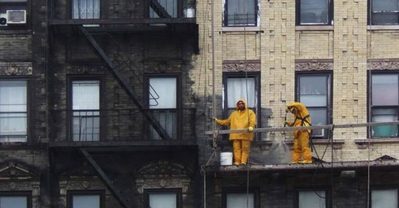 Limpieza fachada edificio de nueva York