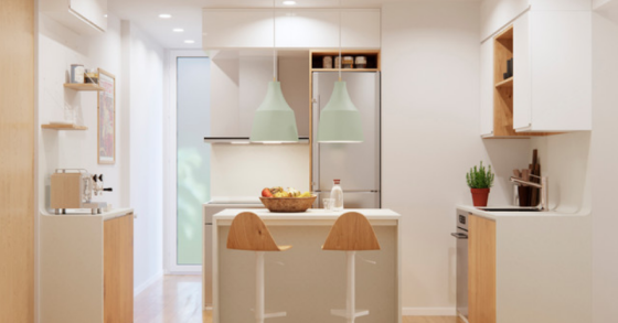 5 trucos útiles de decoración para cocinas estrechas y pequeñas