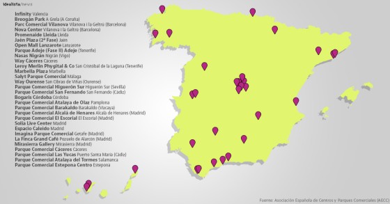 Estos son los 30 nuevos centros comerciales proyectados hasta 2024