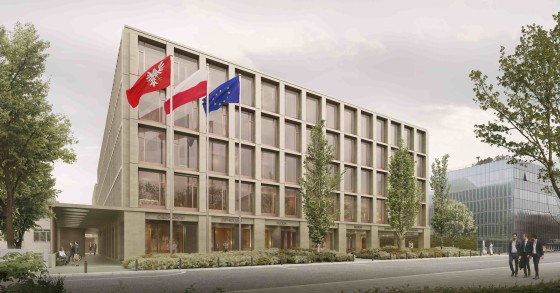 Render del futuro edificio de la Asamblea del Voivodato de Mazovia en Varsovia