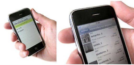 imágenes de la aplicación en iphone idealista_iphone
