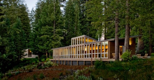 Vivienda de diseño en pleno bosque de secuoyas (california)