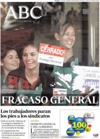 Balance huelga general: así recogen 12 portadas de los periódicos los efectos del 29-s