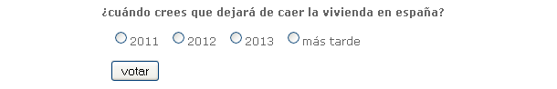 Encuesta: vota, ¿Cuándo crees que dejará de caer la vivienda en España?