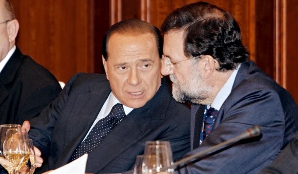 el ex presidente de italia, silvio berlusconi, junto con el presidente de españa, mariano rajoy berlusconi-rajoy