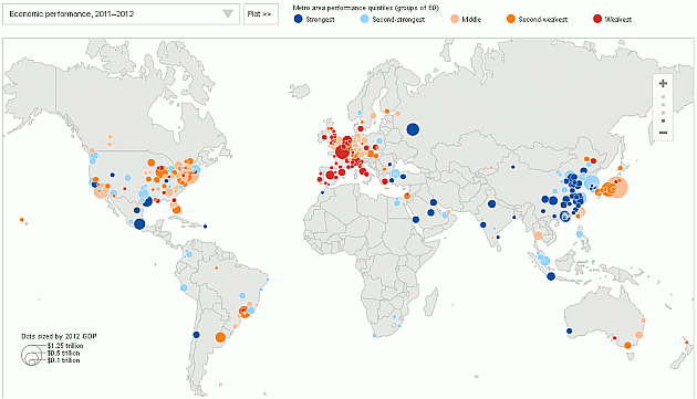 Valencia, Barcelona y Zaragoza, en el top de grandes ciudades con peor comportamiento económico del mundo (mapa)