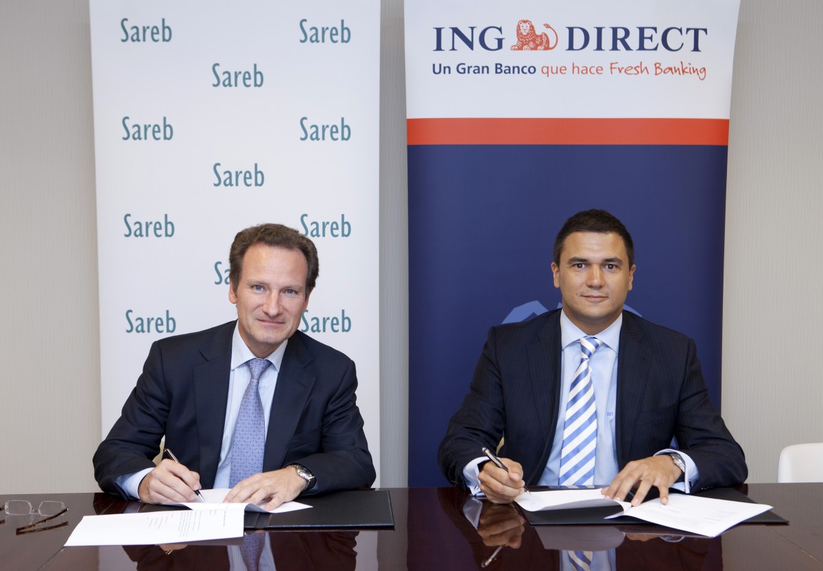 walter de luna (izda), director general de sareb, y daniel llano (drcha), directivo ing direct españa Ing, el primer banco extranjero que dará hipotecas para las viviendas de sareb