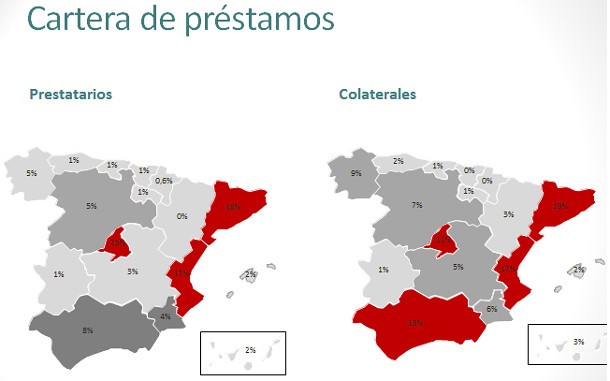 Mapas de la cartera de viviendas, de suelo y de préstamos de sareb