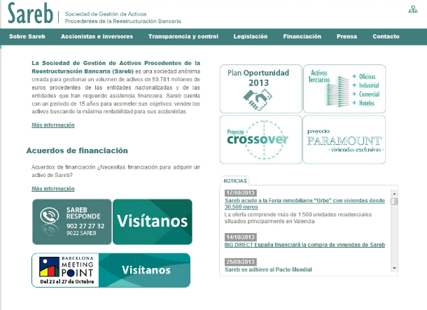 Sareb hace un ‘lavado de cara’ a su web