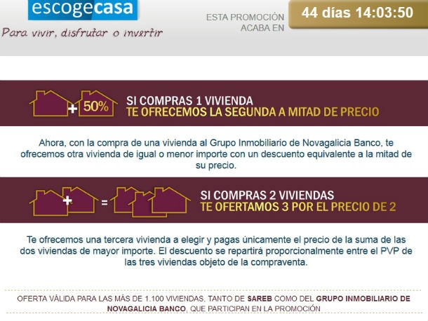 La segunda casa a mitad de precio o el 3x2 en viviendas, el último reclamo para vender pisos