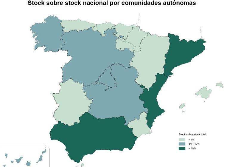 El stock de vivienda nueva bajó un 6,89% en 2012 y sólo un 10% desde máximos, según fomento