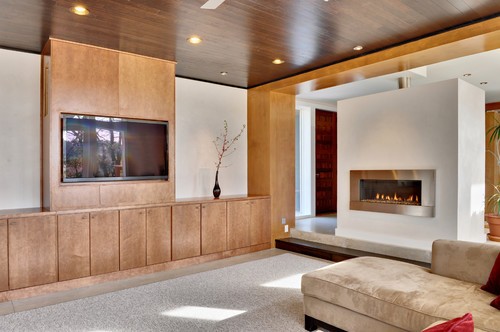 Ideas de decoración: 6 formas de combinar la televisión y la chimenea en el salón (fotos)
