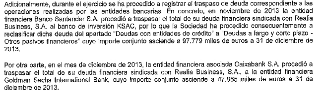 Caixabank vende la deuda de realia a goldman sachs