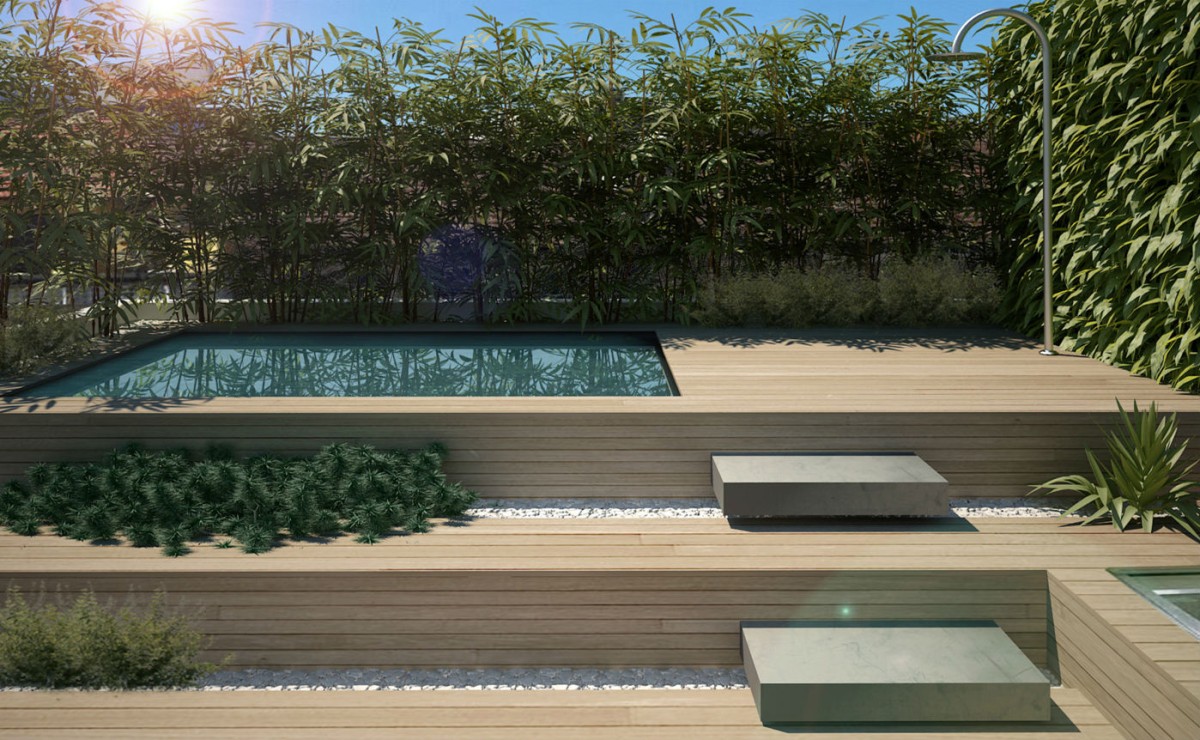 22 ideas para convertir una terraza sucia y vacía en un espectacular área de relax con piscina