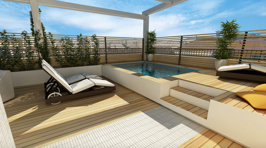 22 ideas para convertir una terraza sucia y vacía en un espectacular área de relax con piscina