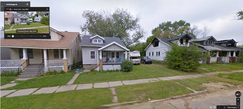 La involución decadente de detroit vista desde googlemaps (fotos)