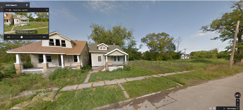 La involución decadente de detroit vista desde googlemaps (fotos)