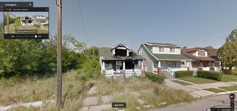 La involución decadente de detroit vista desde googlemaps (fotos)