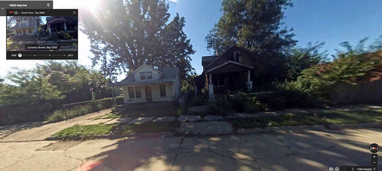 La involución decadente de detroit vista desde googlemaps (fotos)