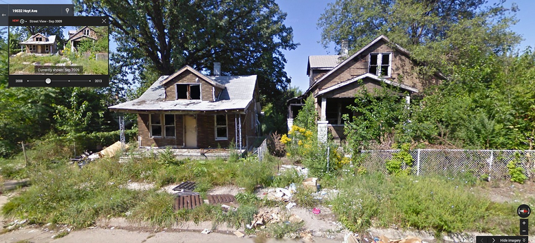 La involución decadente de detroit vista desde googlemaps (fotos)